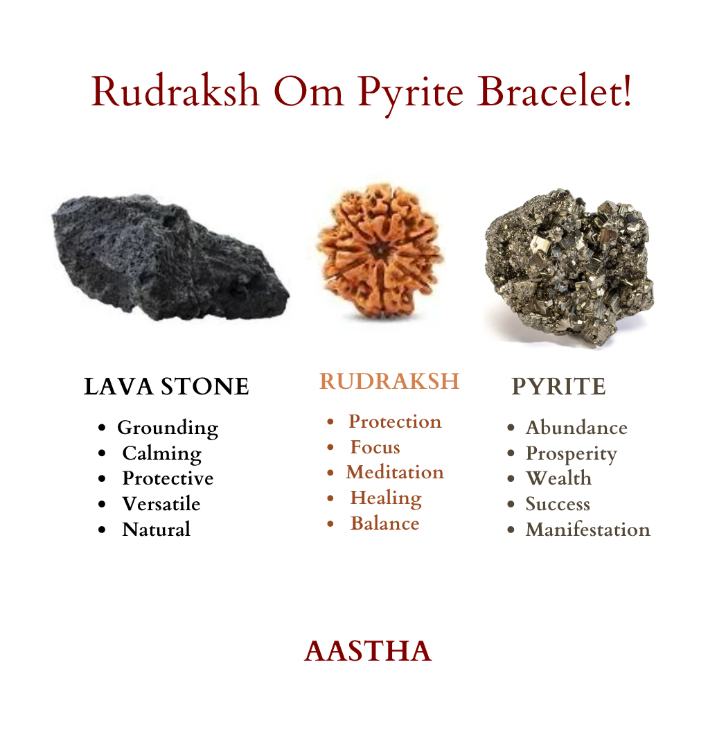 Rudraksh Om Pyrite Bracelet